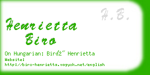 henrietta biro business card